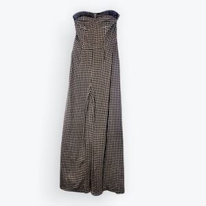 Houndstooth Patterned Sleeveless Jumpsuit